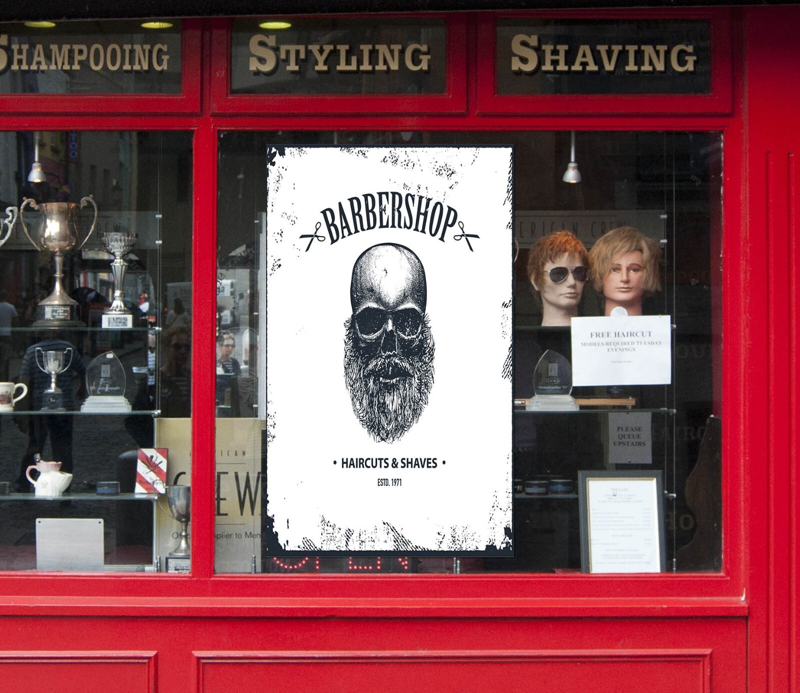 3D Man Hair Cut G64 Barber Shop Window Stickers Vinyl Wall Mural Decals Coco