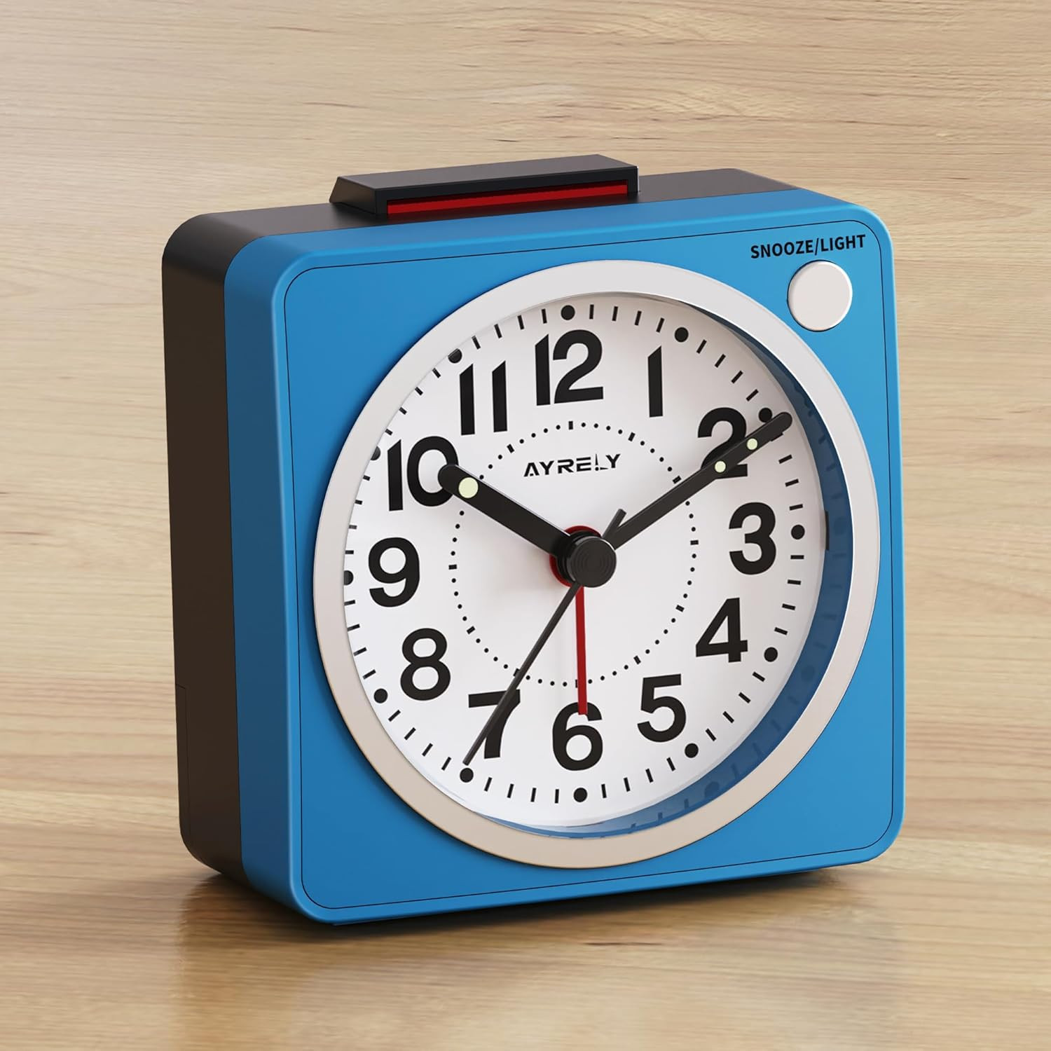 2.6×1.4&Prime; Ultra Small Battery Operated Analog Travel Alarm Clock,Silent Non-Ticki