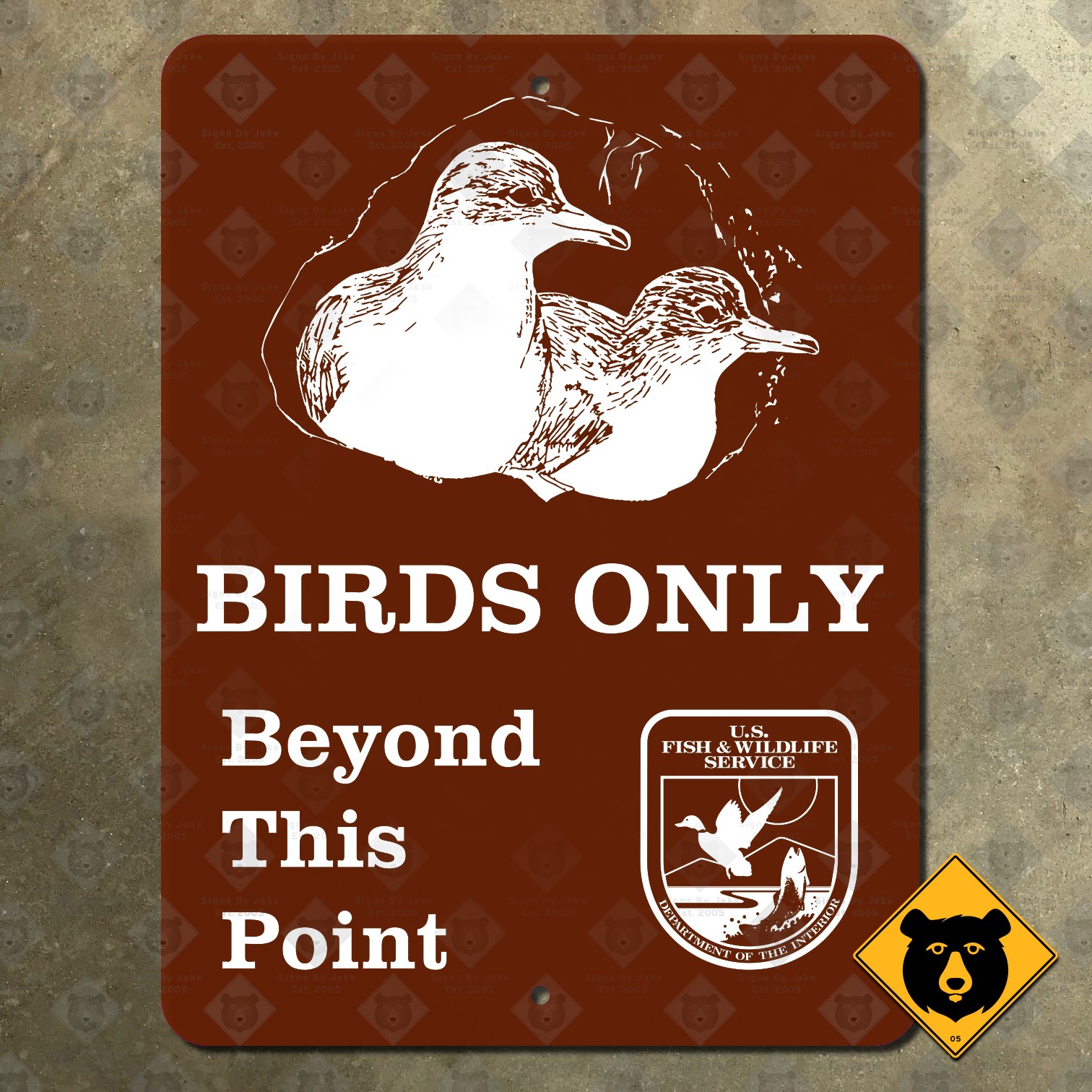 Hawaii Birds Only Beyond This Point sign Fish and Wildlife 9×12
