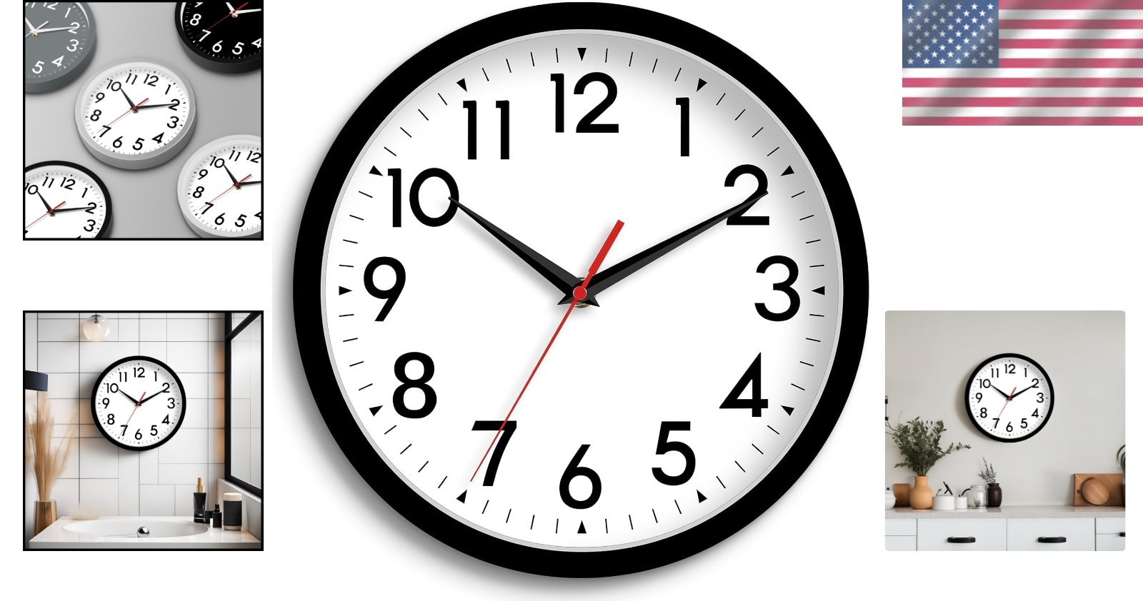 Stylish 8-Inch Silent Wall Clock – Modern Battery Operated Decor for Any Room