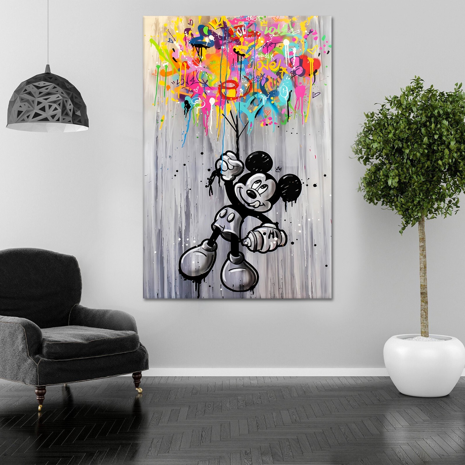 Banksy Abstract Mickey Mouse Einstein Graffiti Hypebeast Decor Pop Art Poster