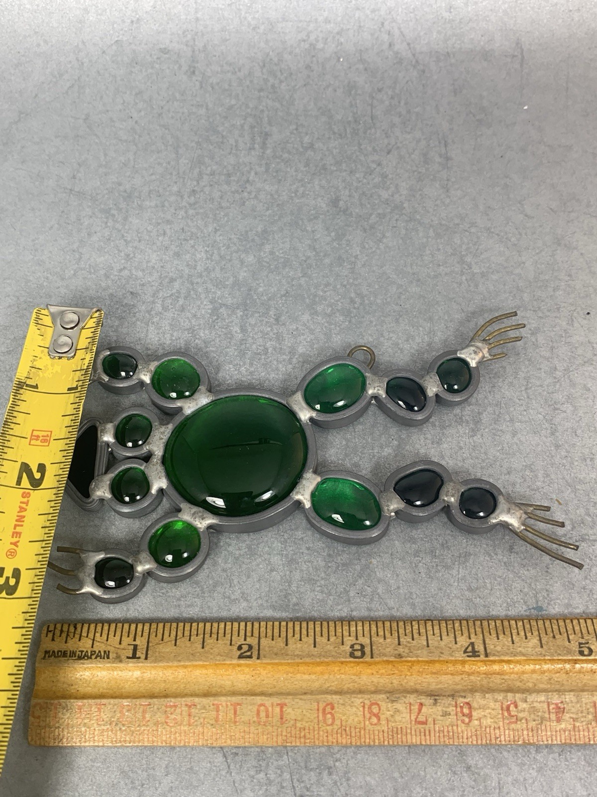 Stained Glass Green Frog Suncatcher Homemade Vintage 4 1/2&Prime;L