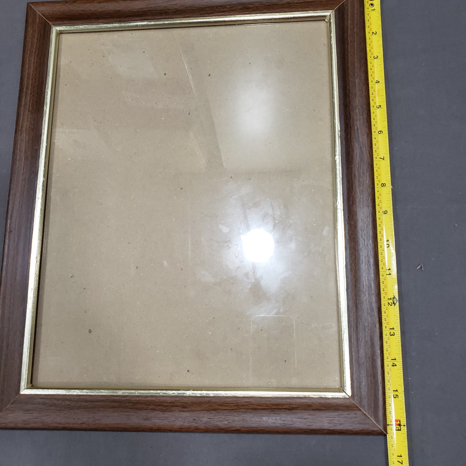 Vtg Picture Frames Lot of 2 Oak Tone Gold Liner 10×13 11×14 1970s Wall Decor