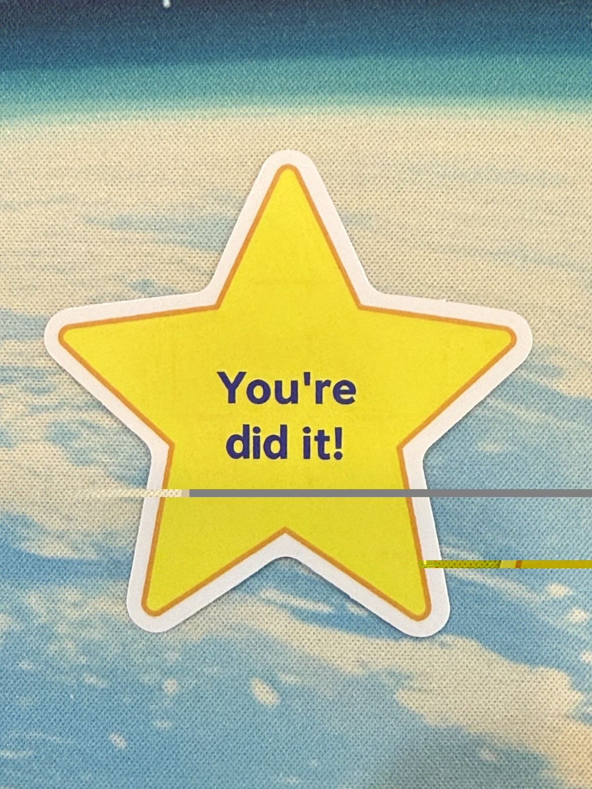« You&rsquo;re did it! » Star Sticker funny humorous Single, English Paper