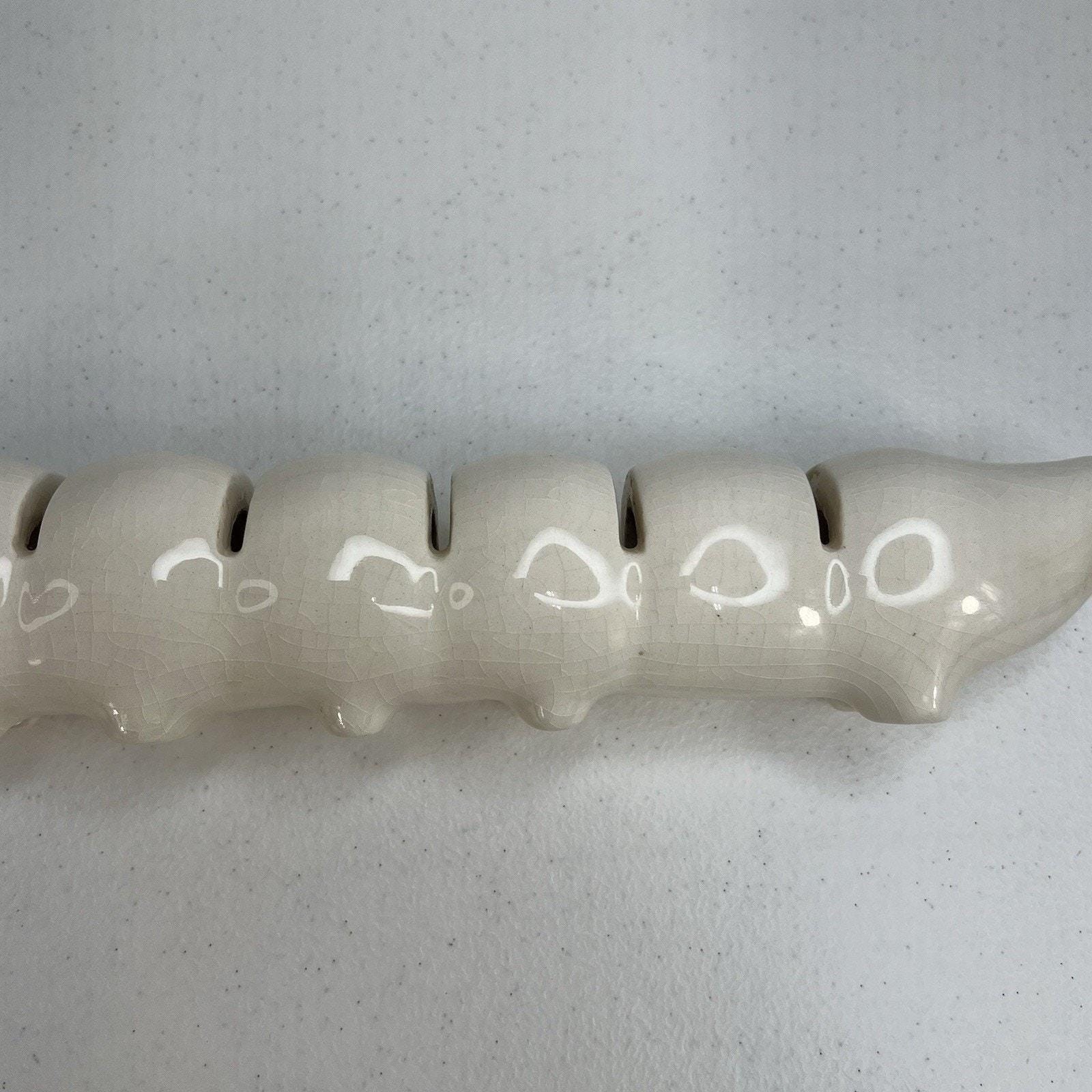 Vintage Caterpillar Letter Holder Recipe Card Holder Office Desk Ceramic Unique