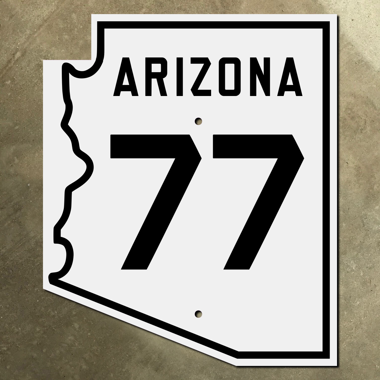 Arizona state route 77 highway marker road sign 1940s Holbrook Tucson