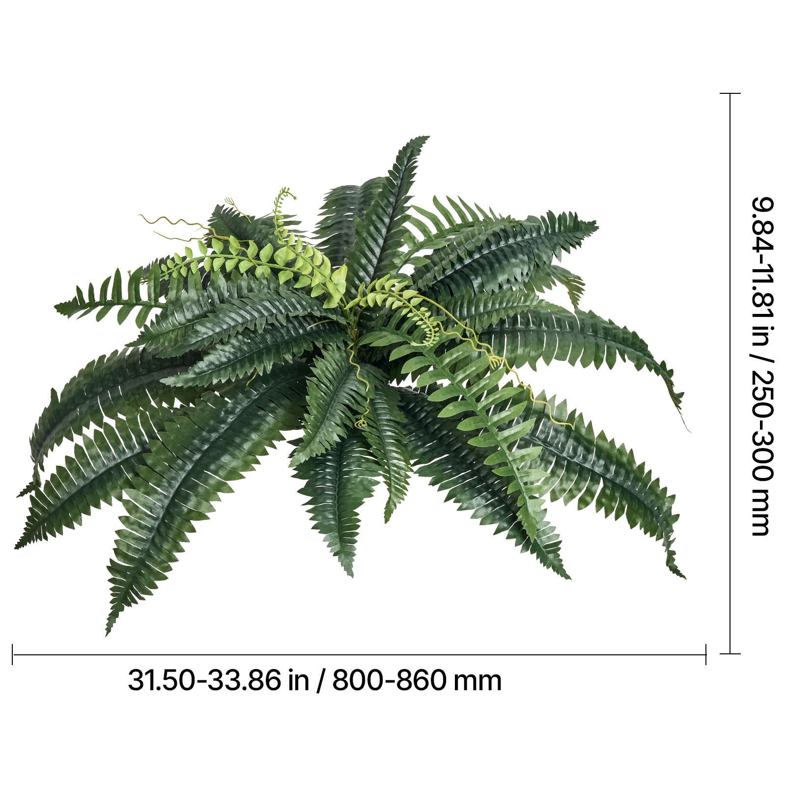 Uimoso Pack of 2 33&Prime; Artificial Boston Fern Bush Plant Green Plant Home Decor