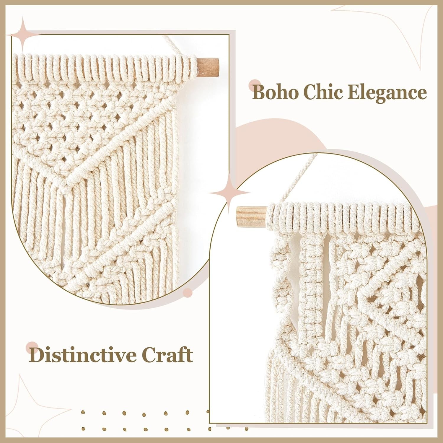 Thoughtful Gift – 2 Pcs Macrame Wall Hangings for Boho Nursery & Bedroom
