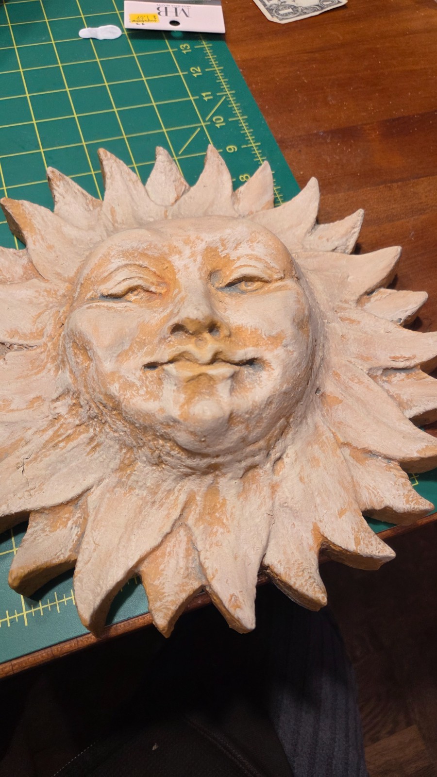 Sun Face Plaque 10&Prime; Cement