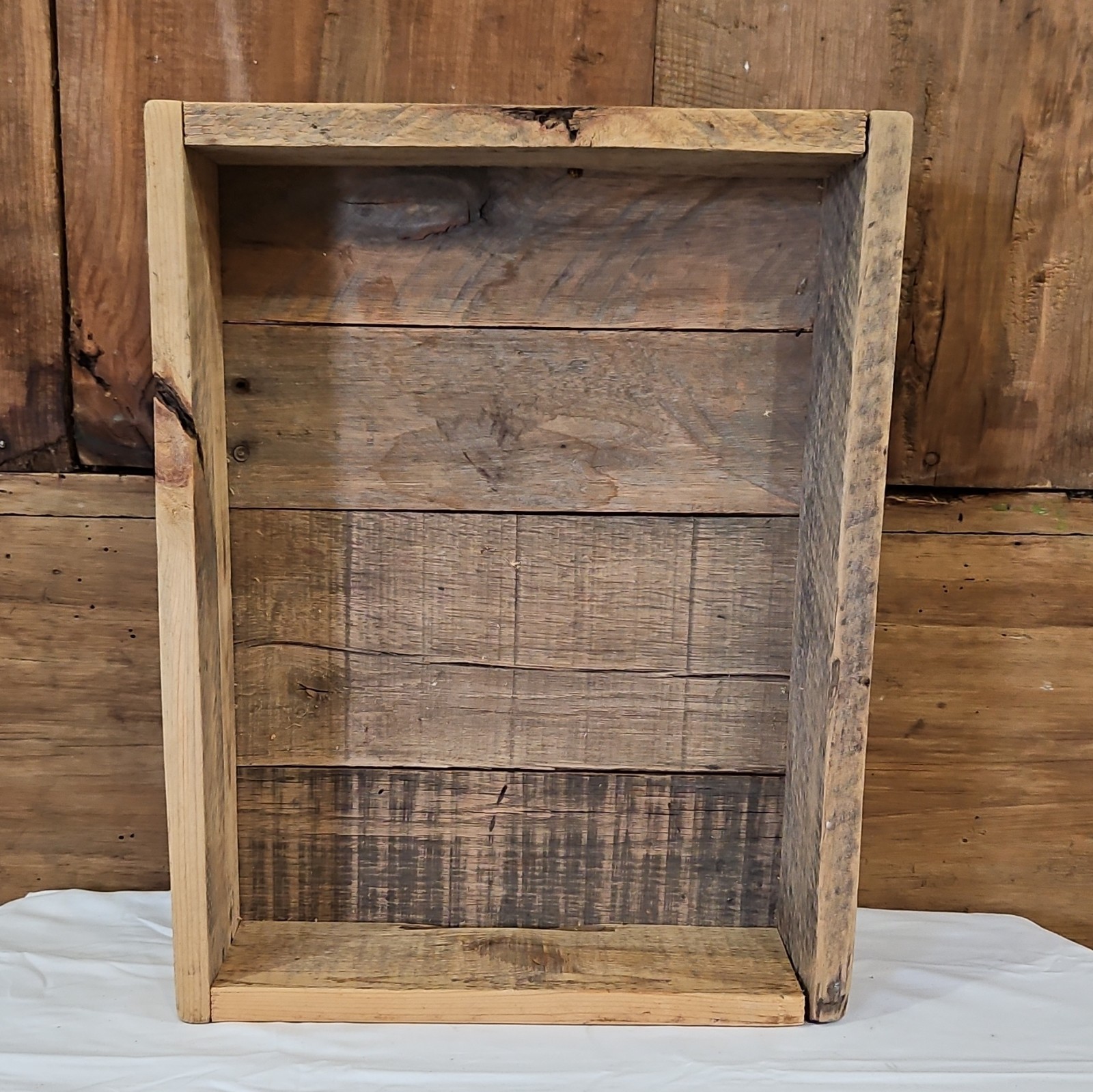 16&Prime;x12&Prime; Rustic Brown Wood Grain Rectangular Open-Top Storage Box Crate