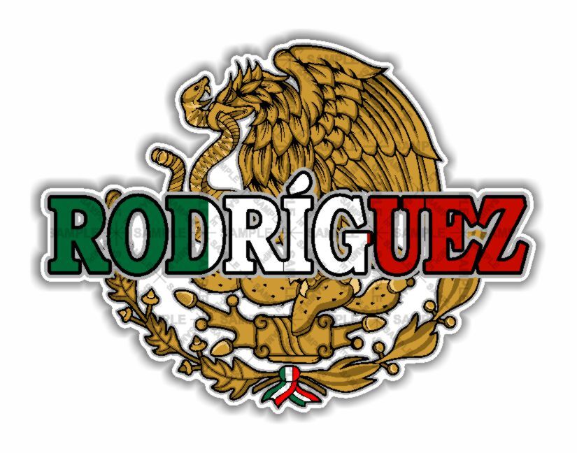 Rodriguez Mexico Last Name Apellido Surname Precision Cut Decal