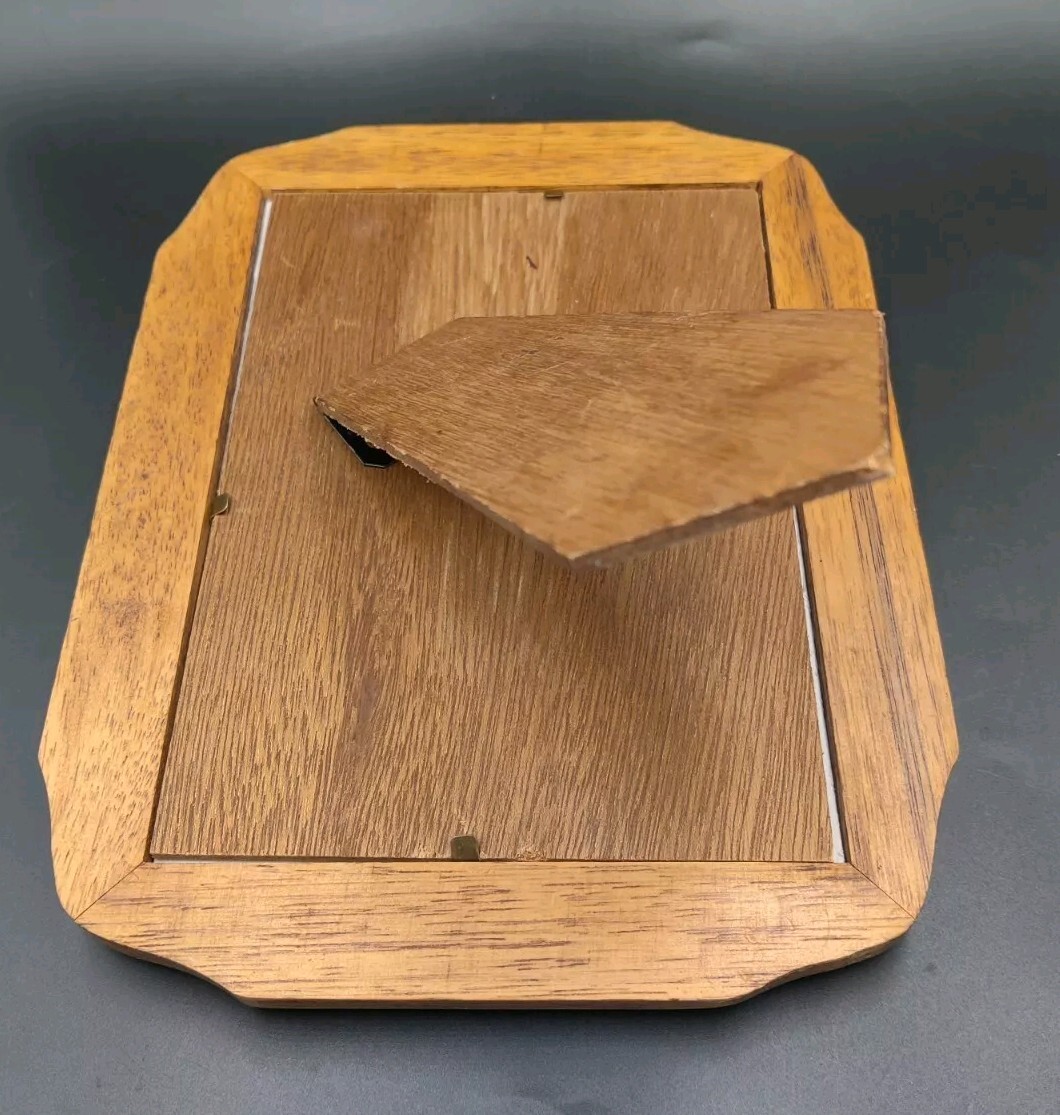 Handmade Frame Carved Oak Picture Frame With Easel Hold 6.5&Prime; X 4.5&Prime; W/0 Matte