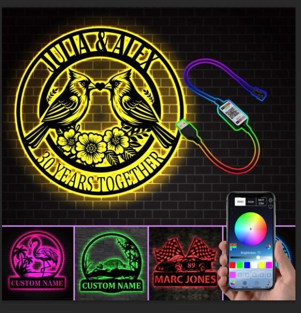 Custom Garage Signs LED Lights, Personalized Motorcycle Metal Wall Art