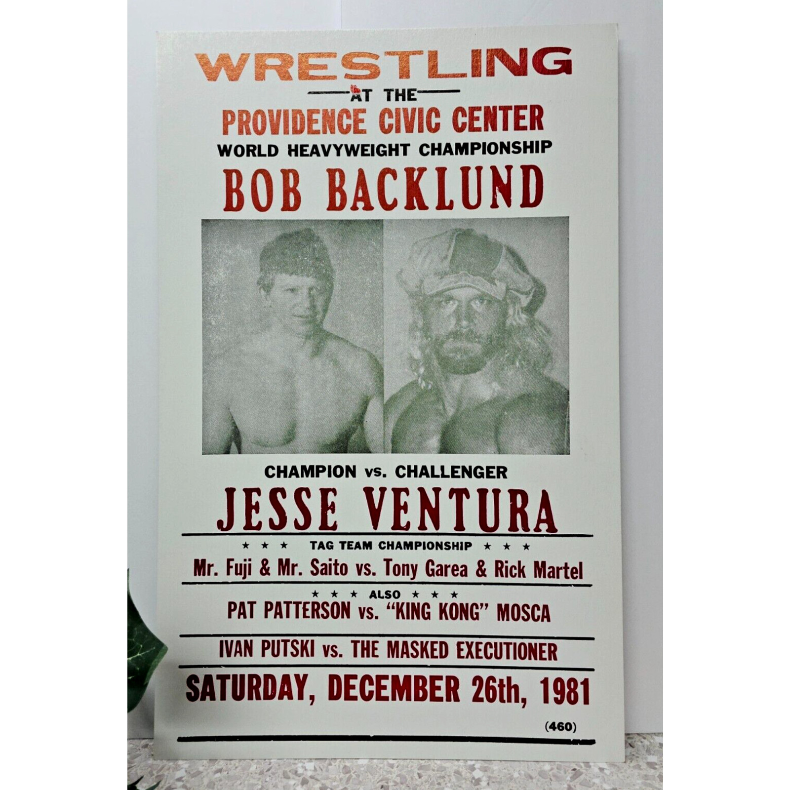 Vintage 1981 Poster – Wrestling Providence Civic Center – Buckland & Ventura