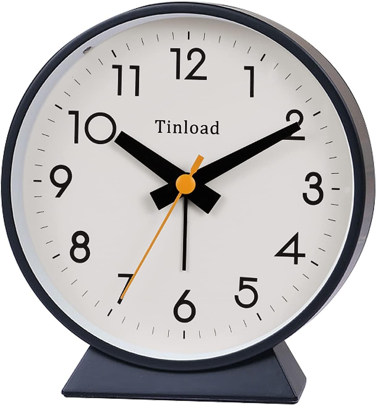 Tinload 4.5&Prime; Retro Analog Alarm Clock Silent Battery Operated Round Clock – SKU3