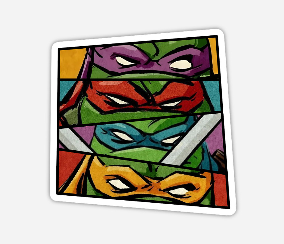 3&Prime; Ninja Turtles Sticker Donatello Michelangelo Leonardo Raphael TMNT Shredder