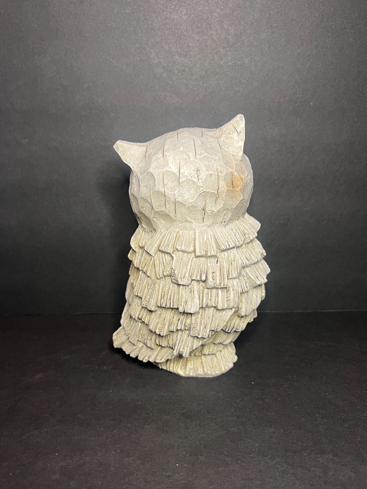 Decorative Grey Resin Rustic Textured Screech Owl Sculpture Statue Figure 6.25&Prime;