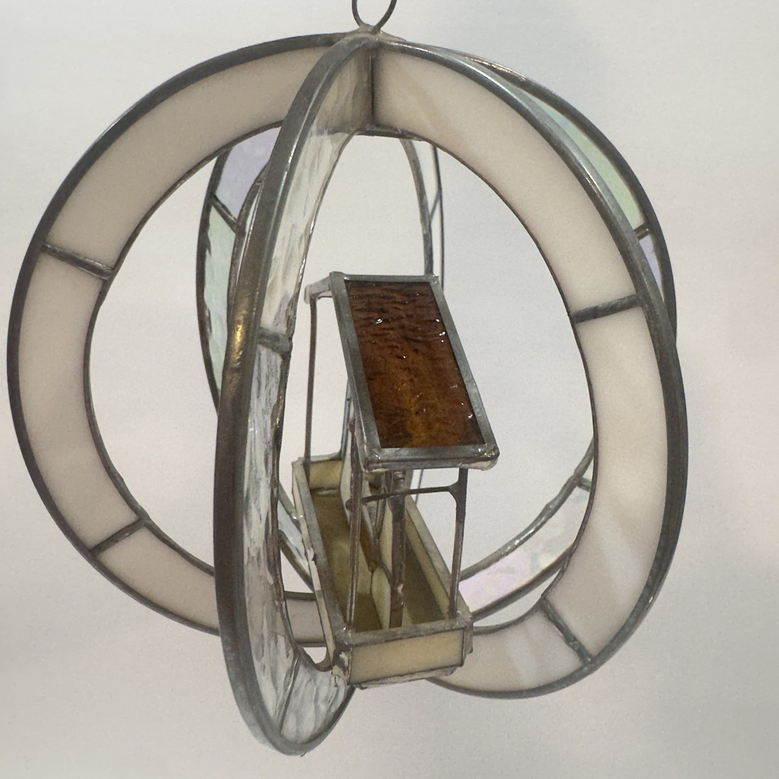 Stained Glass Nativity Circle 3D Suncatcher 7” Round Handmade Hanging Jesus Mary