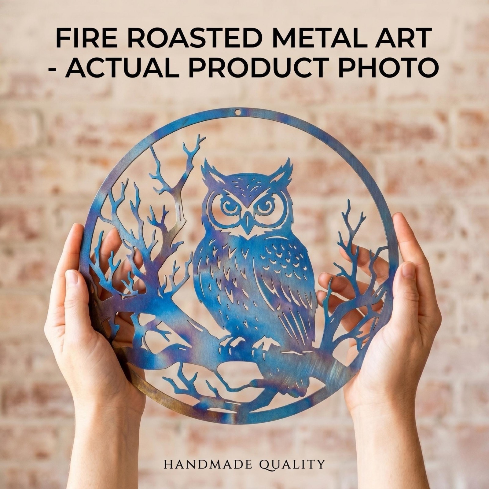 Fire-Roasted Metal Sun and Moon Wall Art – Southwestern Celestial Patio Decor