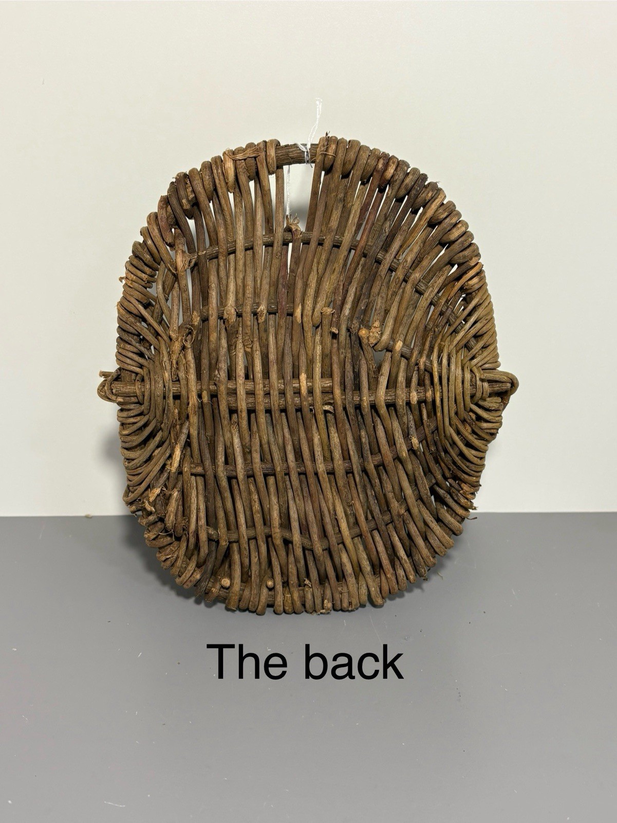 Woven Wicker Flat Back Hanging Basket Wall Pocket
