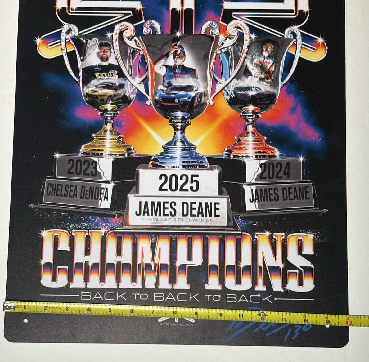 RTR Vehicles Drift Team Formula Champions 2023-2025 Deane DeNofa Aluminum Poster