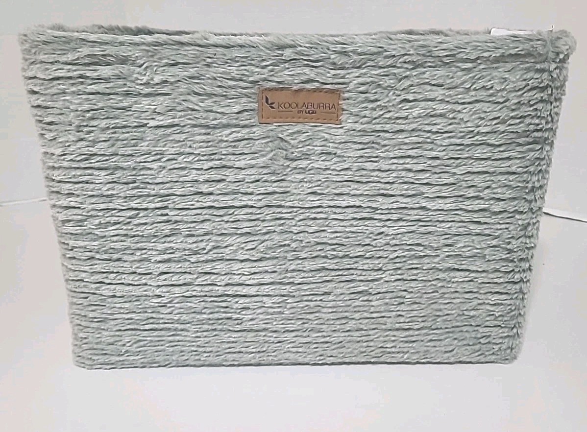 Koolaburra by Ugg Faux Fur 2-Piece Storage Bin Basket Set Wild Dove Gray