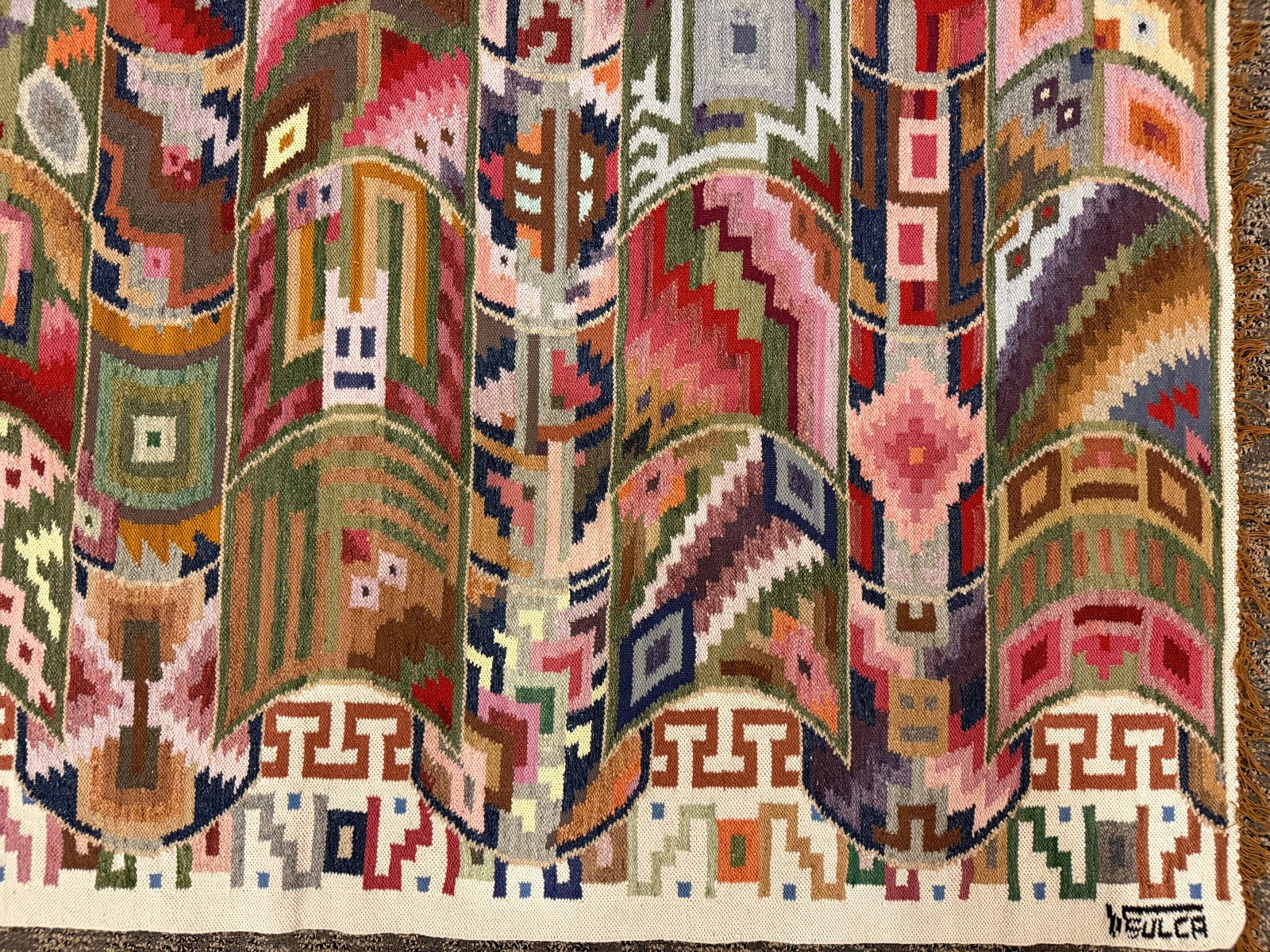 70&rsquo;s Victor E. Sulca Peruvian Wool Woven Tapestry – Rare – MINT Condition