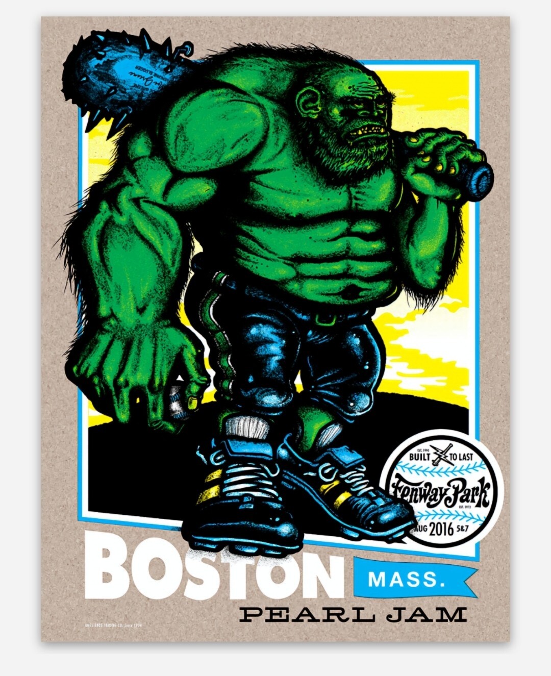 Pearl Jam Die-Cut Vinyl MAGNET 2.6&Prime;x3.5&Prime; Fenway Boston 2016 Poster Art