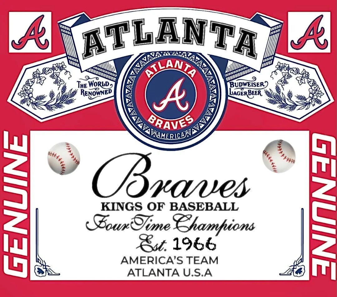 Atlanta Braves Bud Sticker *NEW* Measures 4&Prime; x 3.5&Prime; Est. 1966