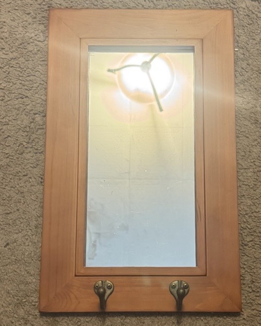 Dublin Wooden Pub Framed Mirror with 2 Coat Hooks 10” x 16”