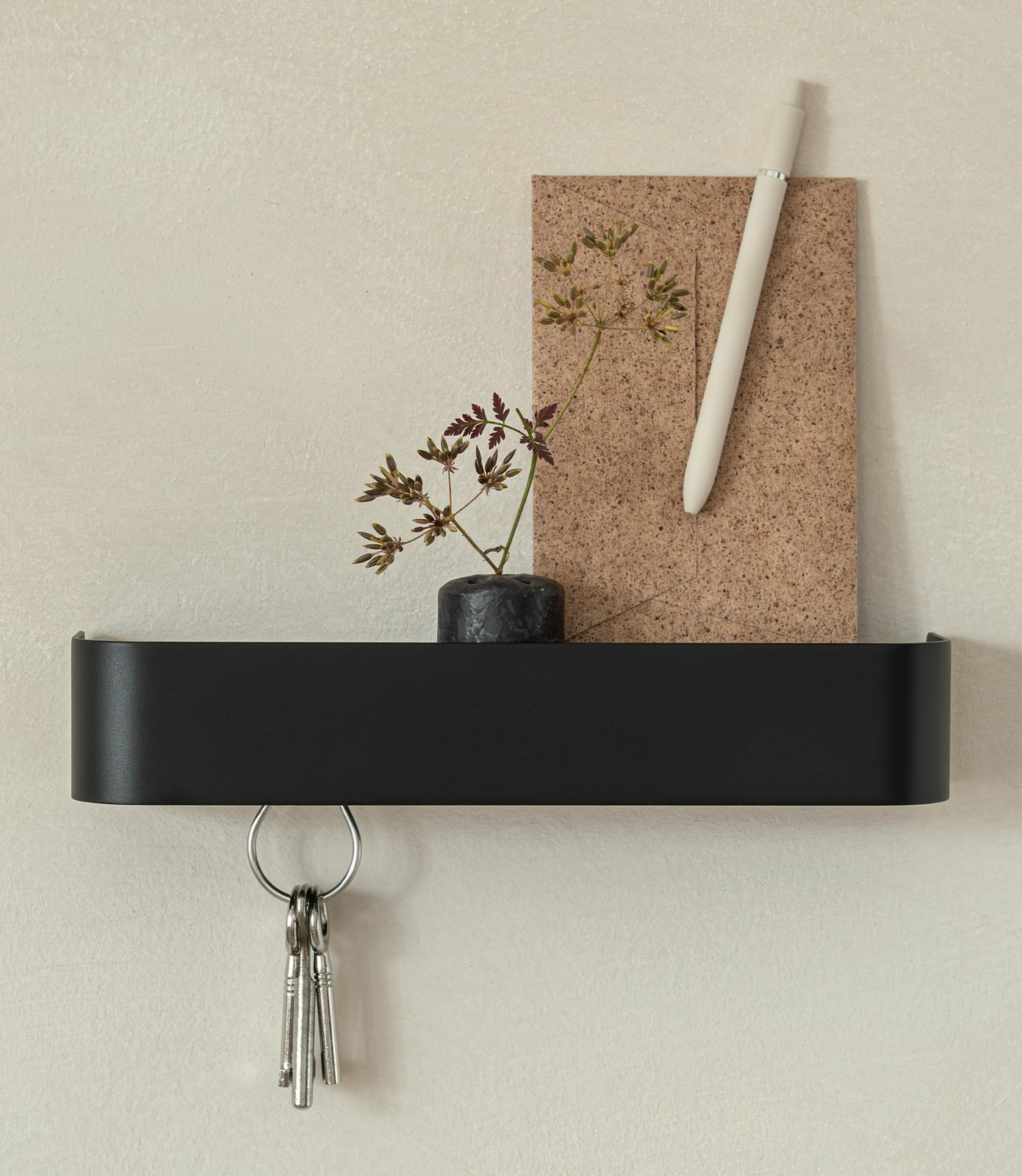 Key Holder 11 in L × 2.6 in D × 2 in H with 6 Hooks – Wall Mounted Key Rack