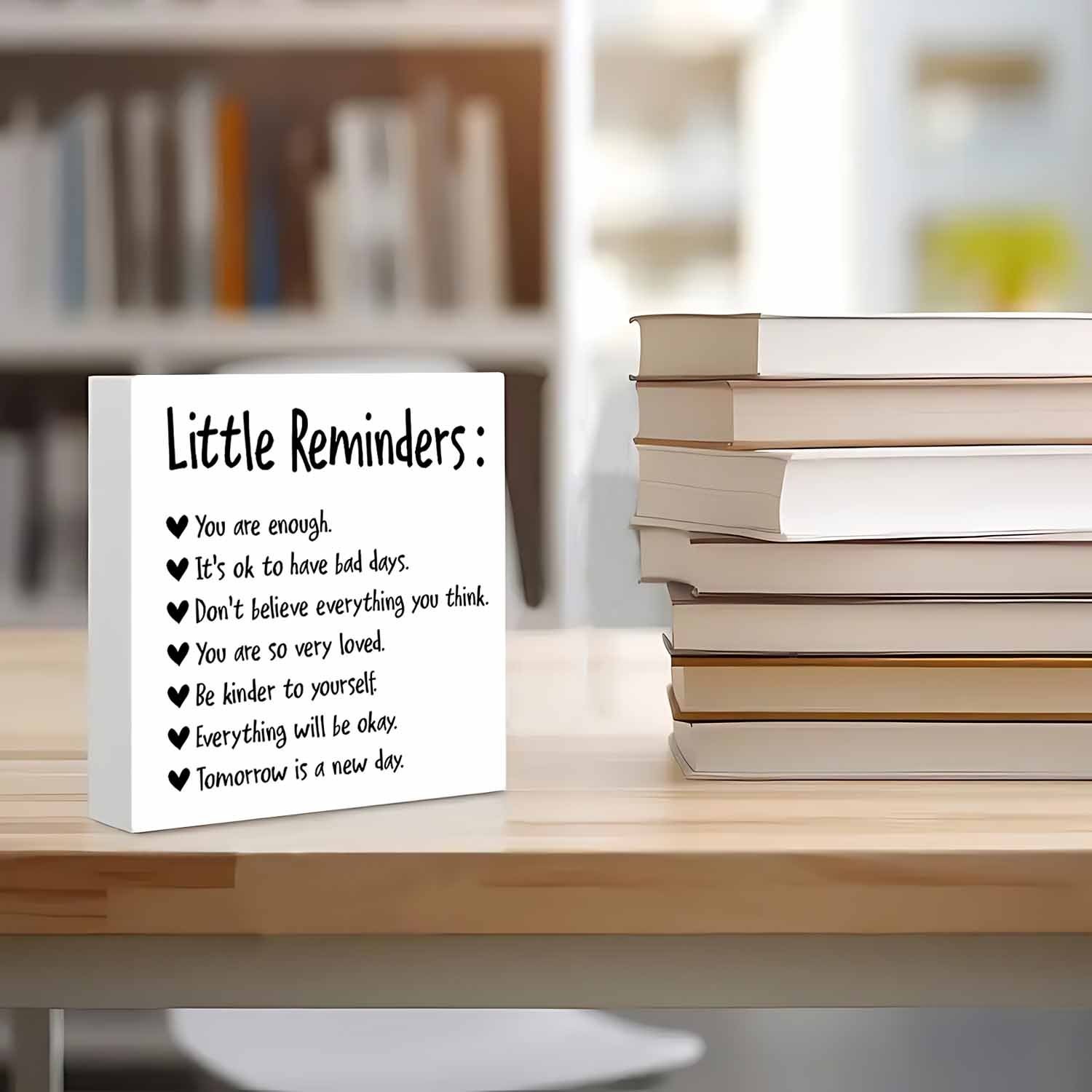 2D Wood Positive Affirmation Home Desk Decor Self-Love Inspirational Plaque Gift