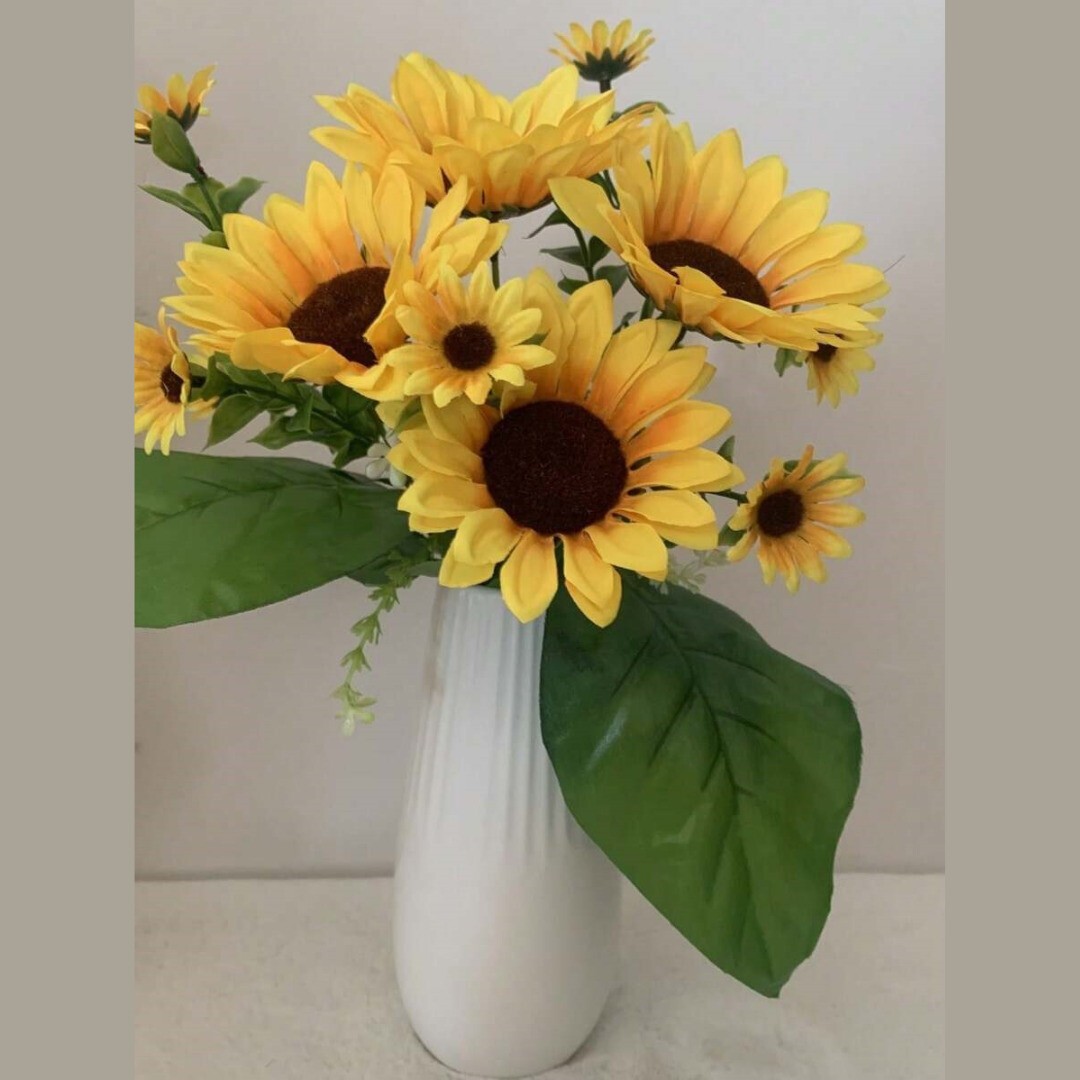 26-Head Artificial Silk Sunflower Bouquet Flowers Home Decoration Wedding Decor
