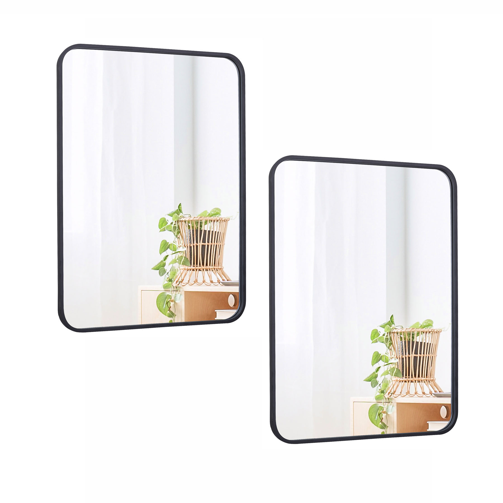 2PCS 22&Prime; X 30&Prime; Wall Mirror for Bathroom Rectangular Metal Framed Vanity Mirror