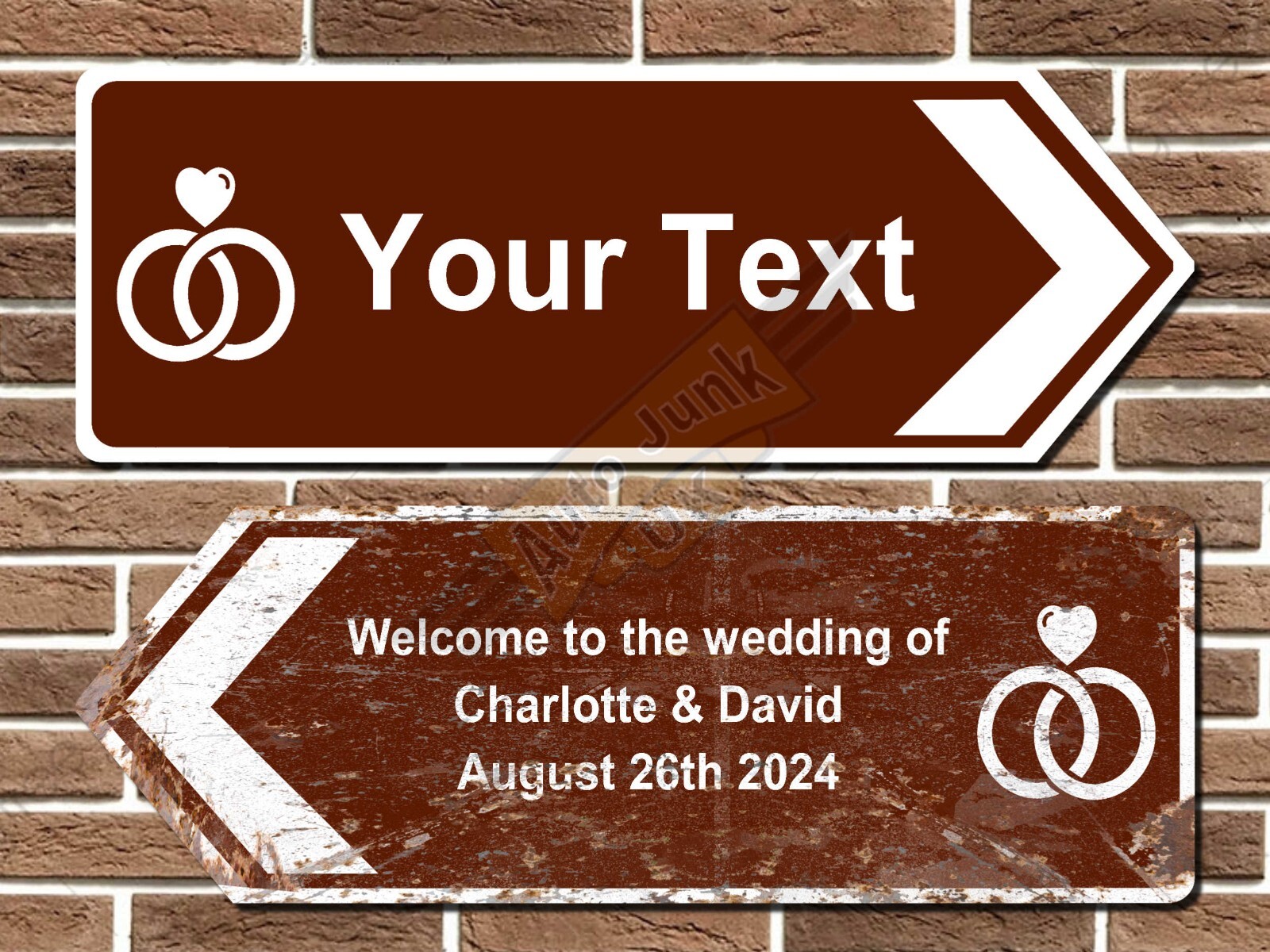 Personalised Wedding Ring Road Sign Custom Wall Plaque Big Day Sign