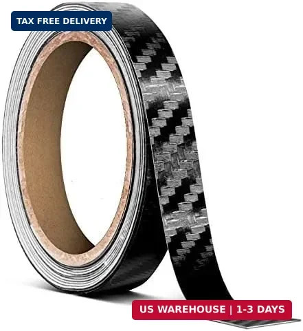 VViViD Black Carbon Fiber Air-Release Adhesive Vinyl Tape Roll (1/2 Inch x 20ft)