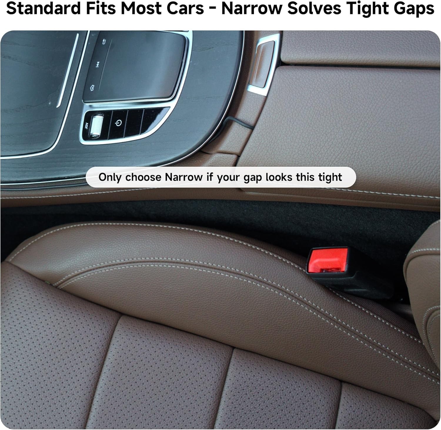 Set of 2, Soft Foam Multifunctional Seat Side Gap Filler with Organizer & Hoo…