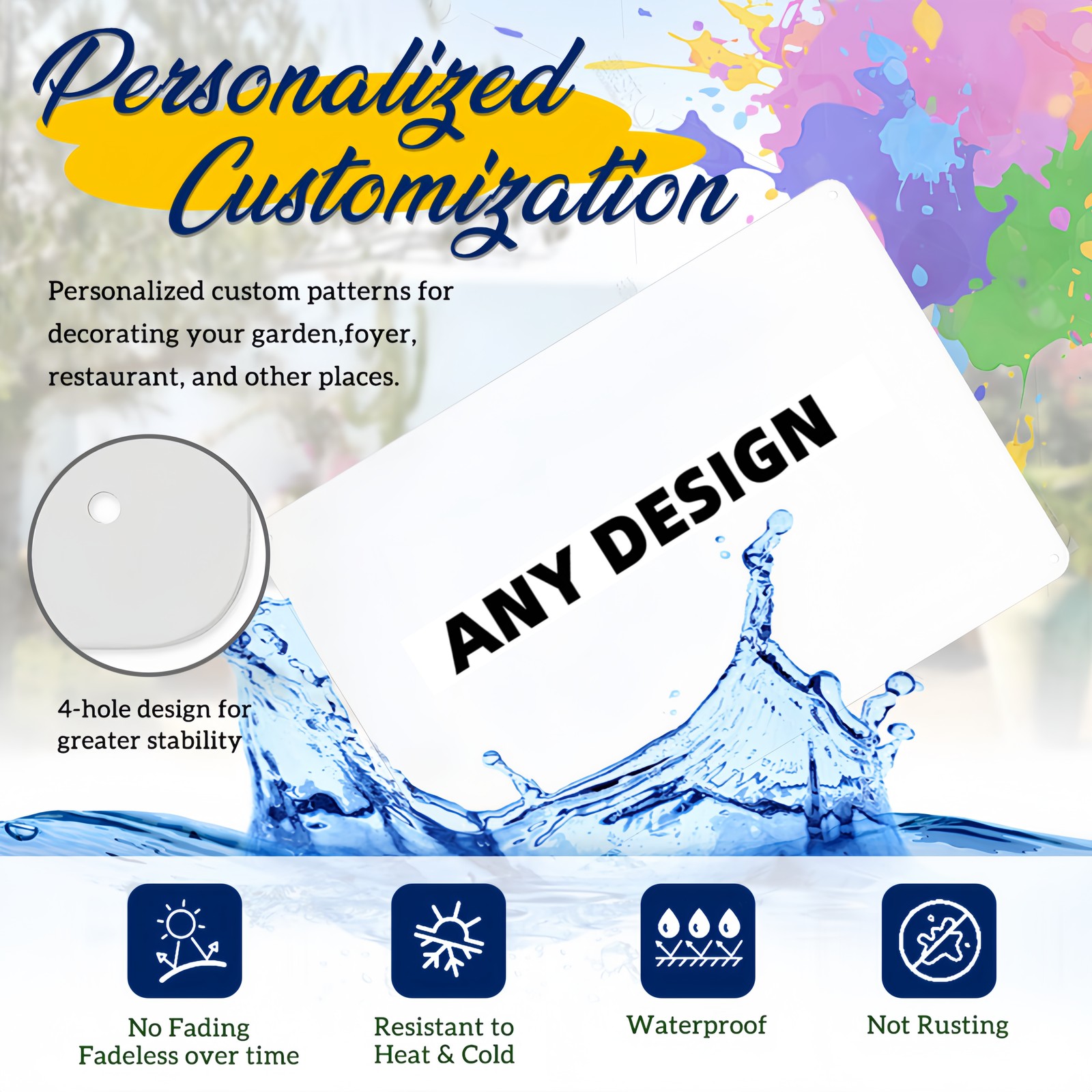 Custom Metal Tin Sign Personalized Text Photo Logo Express Your Identity Decor