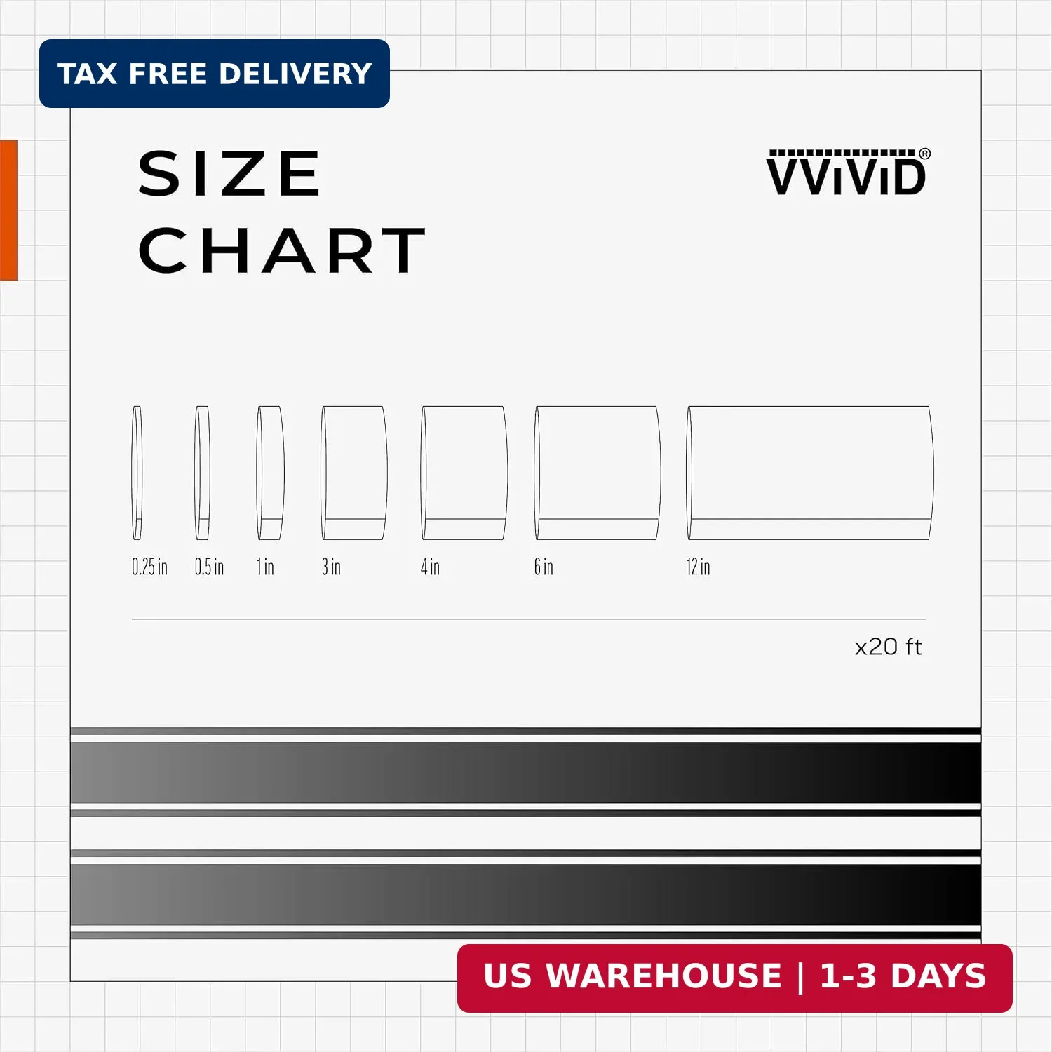 VViViD Black Carbon Fiber Air-Release Adhesive Vinyl Tape Roll (1/2 Inch x 20ft)
