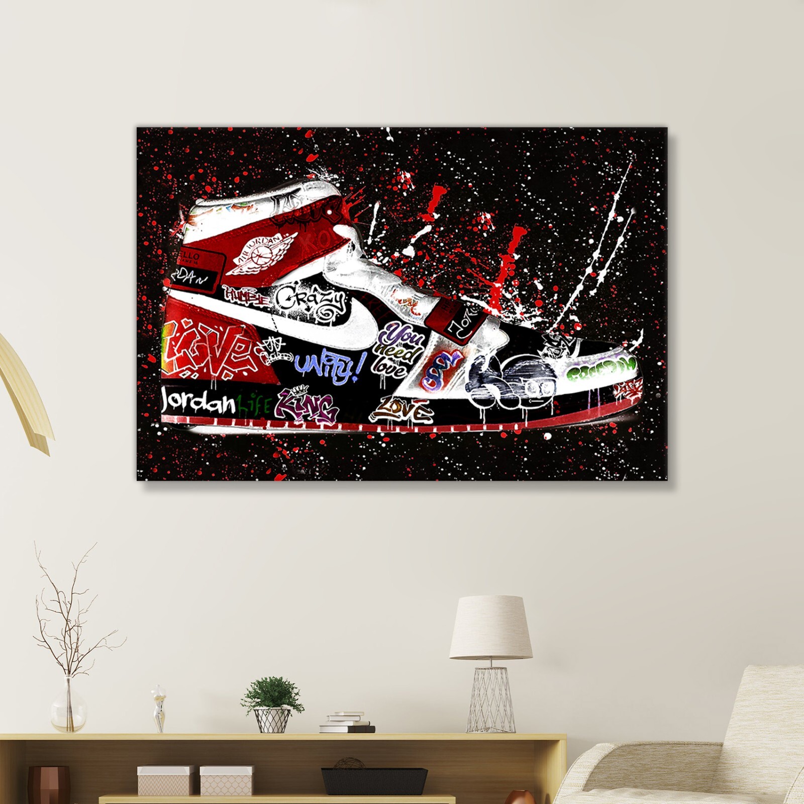 Jordan Shoe Hype Sneaker Canvas Wall Art Abstract Poster Ready to Hang Gift