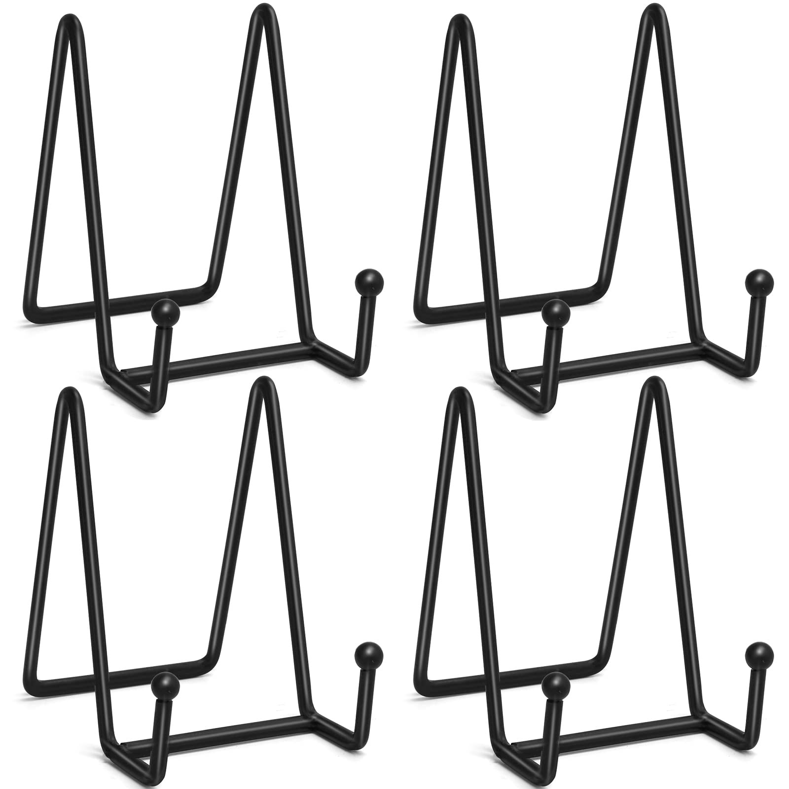 4 Pcs 4-1/4 Inch Plate Stands for Display, Metal Iron Picture Frame Holders S…