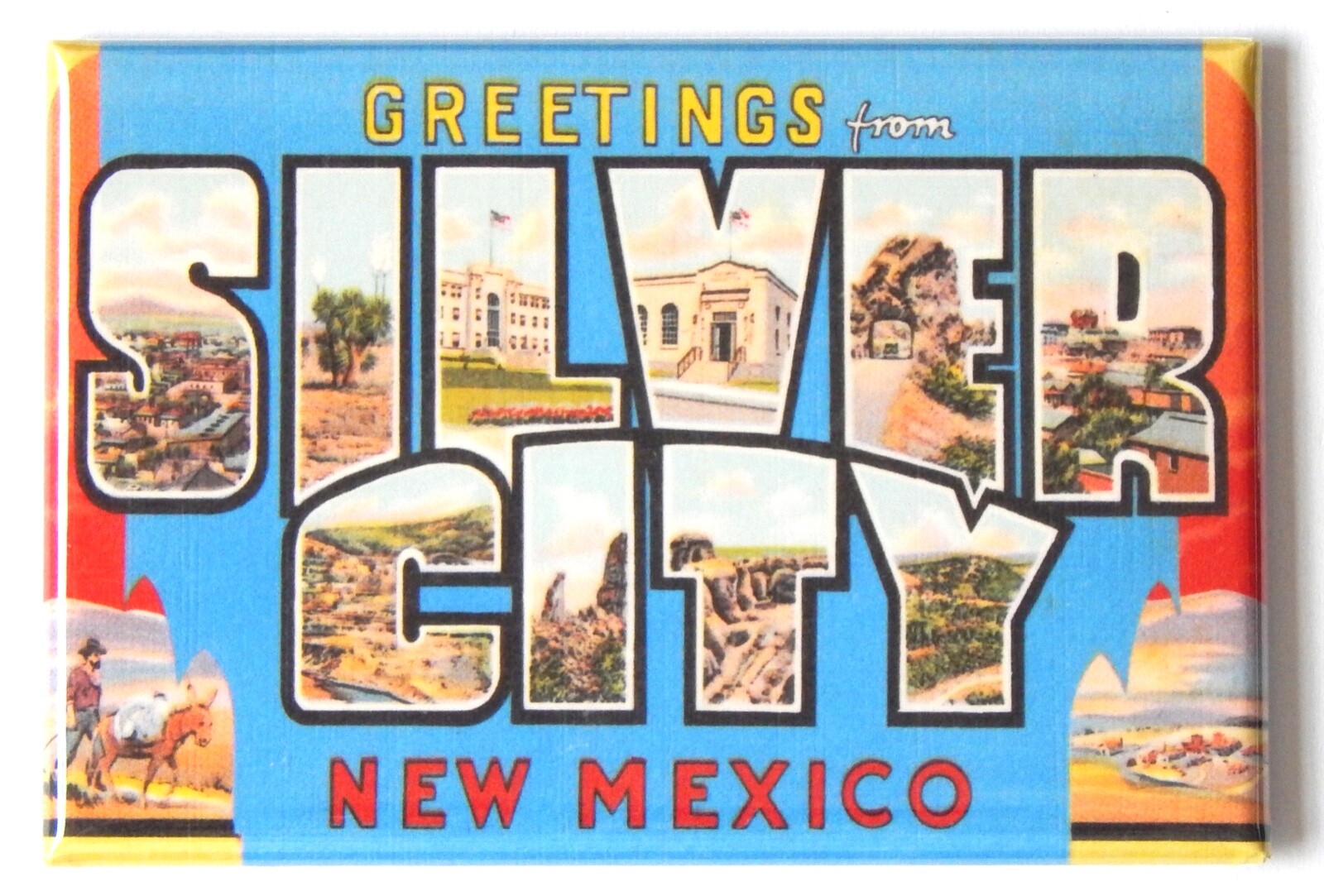 Greetings from Silver City New Mexico FRIDGE MAGNET travel souvenir « style A »