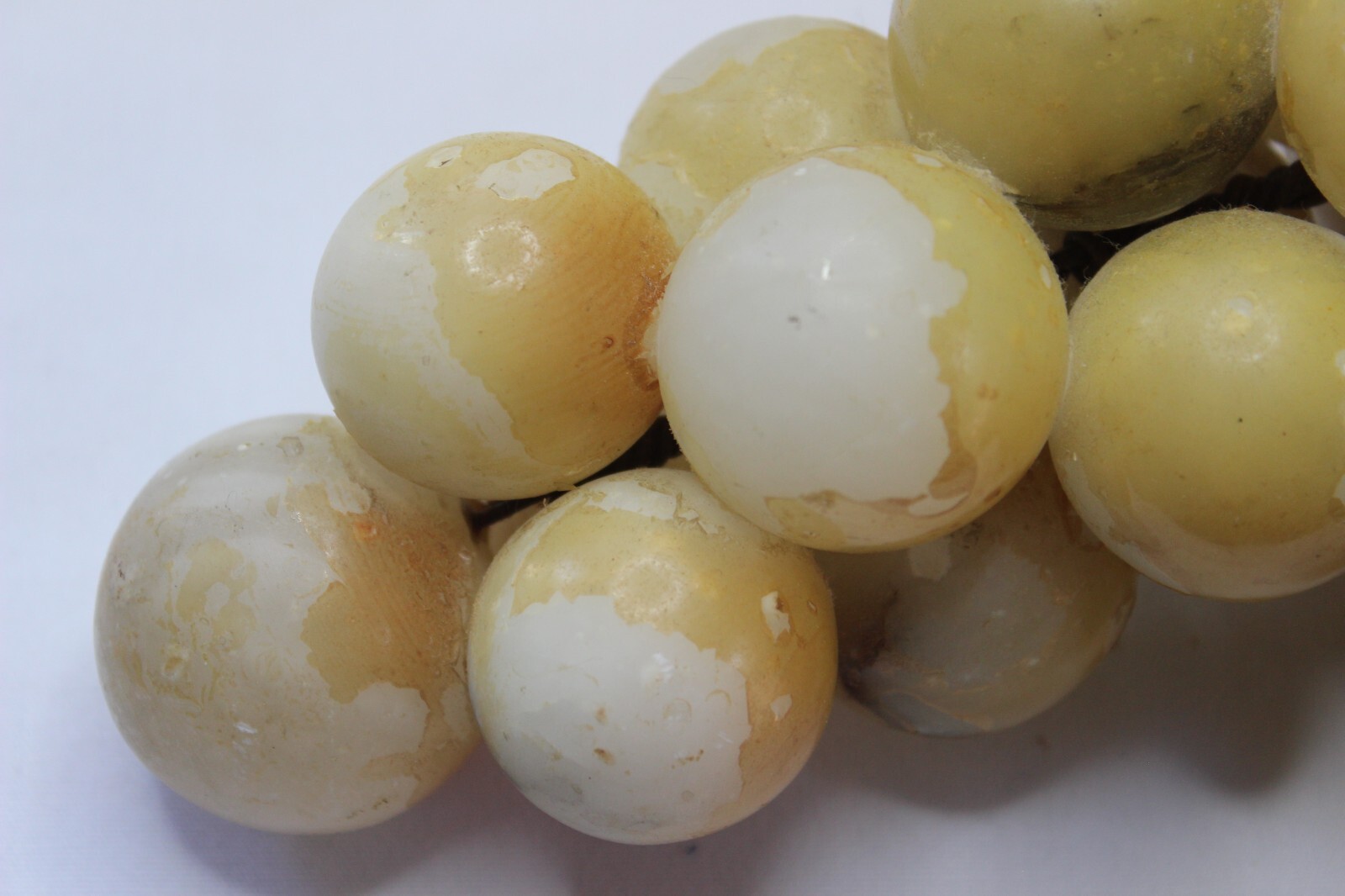 Large Vintage MCM ALABASTER MARBLE GRAPES CLUSTER BUNCH stone Fruit mid century