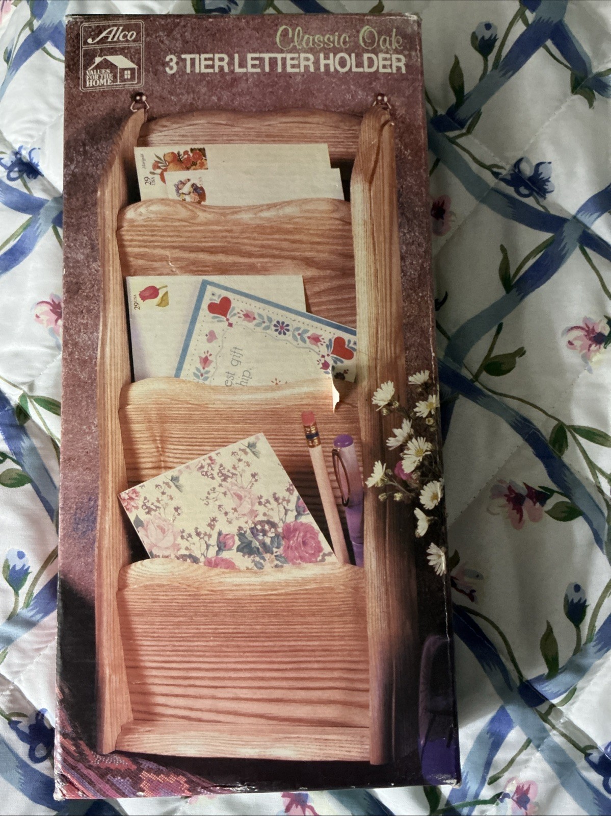 3 Tier Letter Holder, Classic Oak, Alco Industries