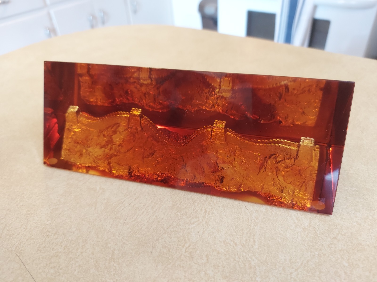 Large Acrylic Great Wall Of China Beautiful Display Piece 2.7 lbs
