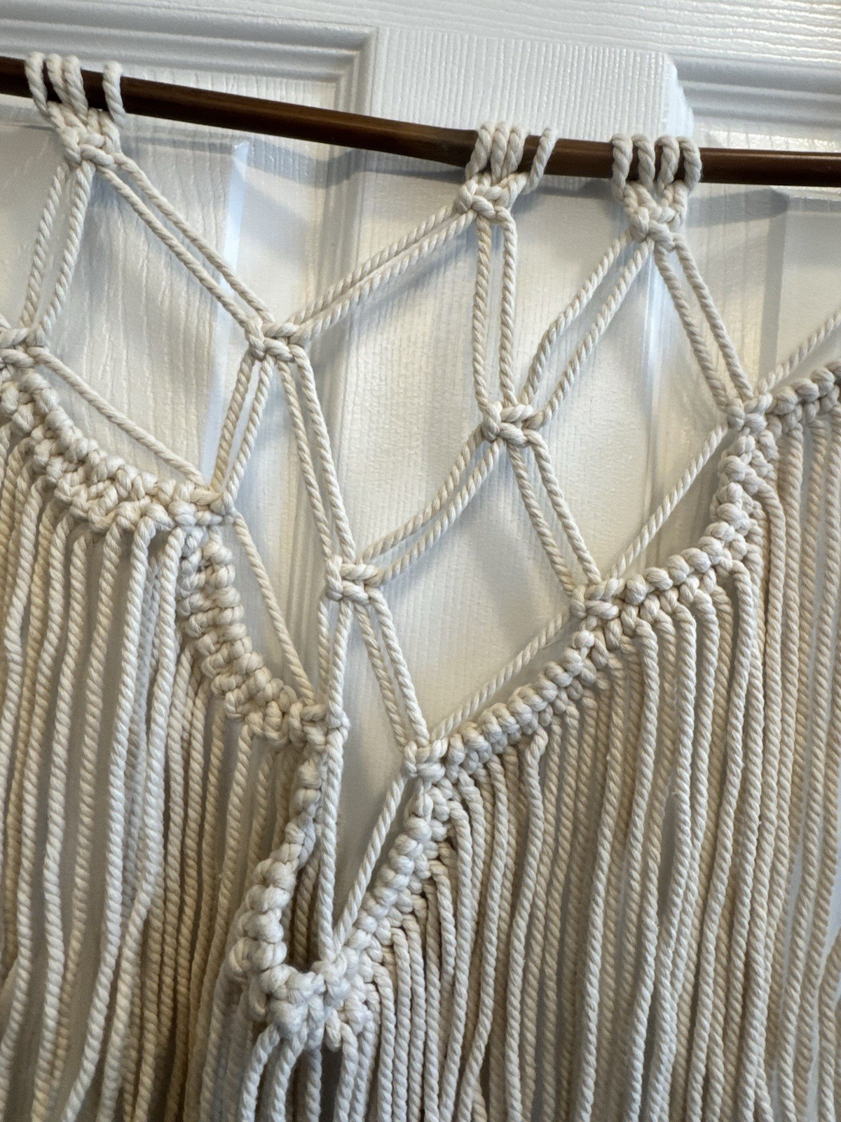 Large White Macrame Wall Hanging Woven Wall Art Boho 31 In X 36.5 In