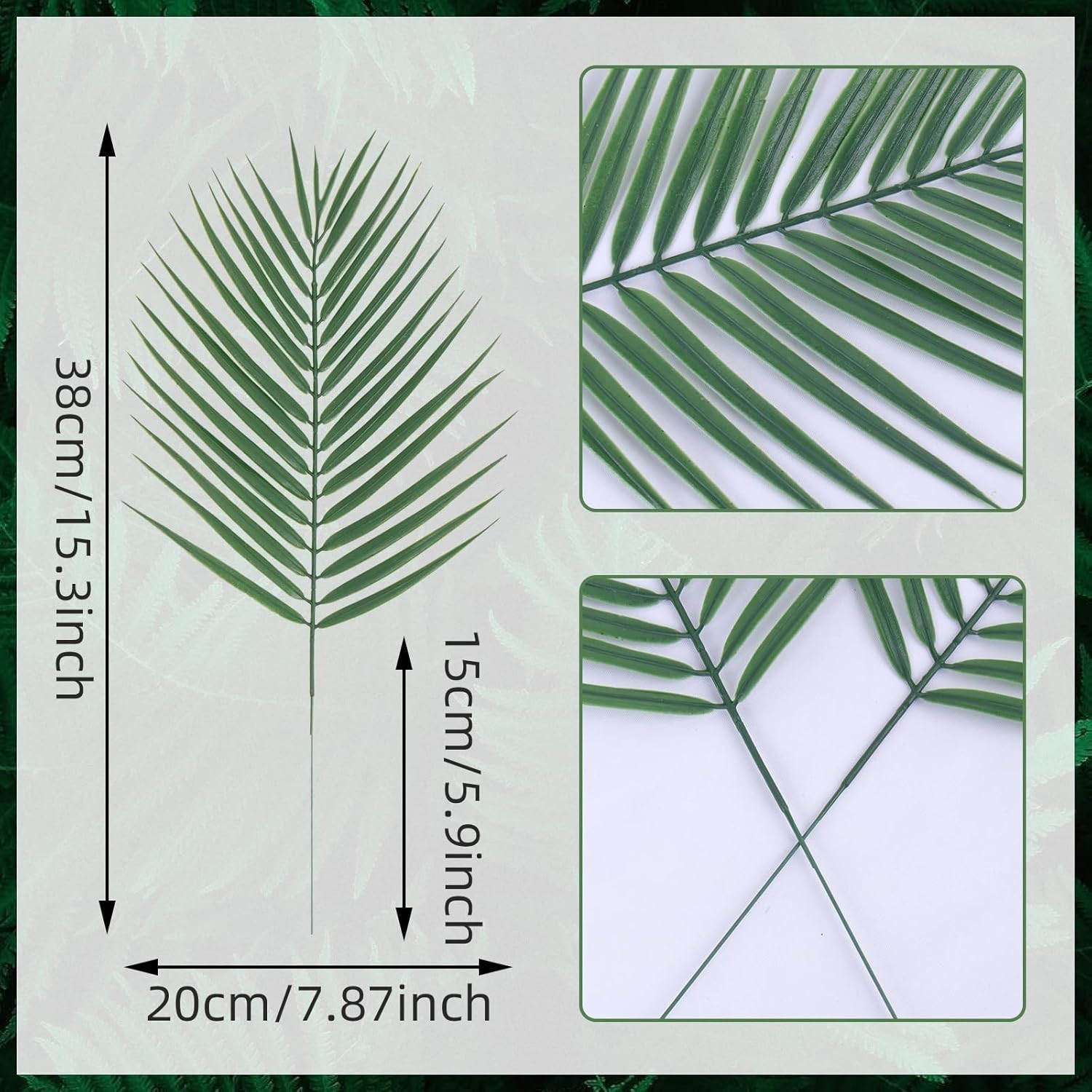 20 Pcs Lifelike Artificial Palm Leaves for Tropical-Themed Decor & Events