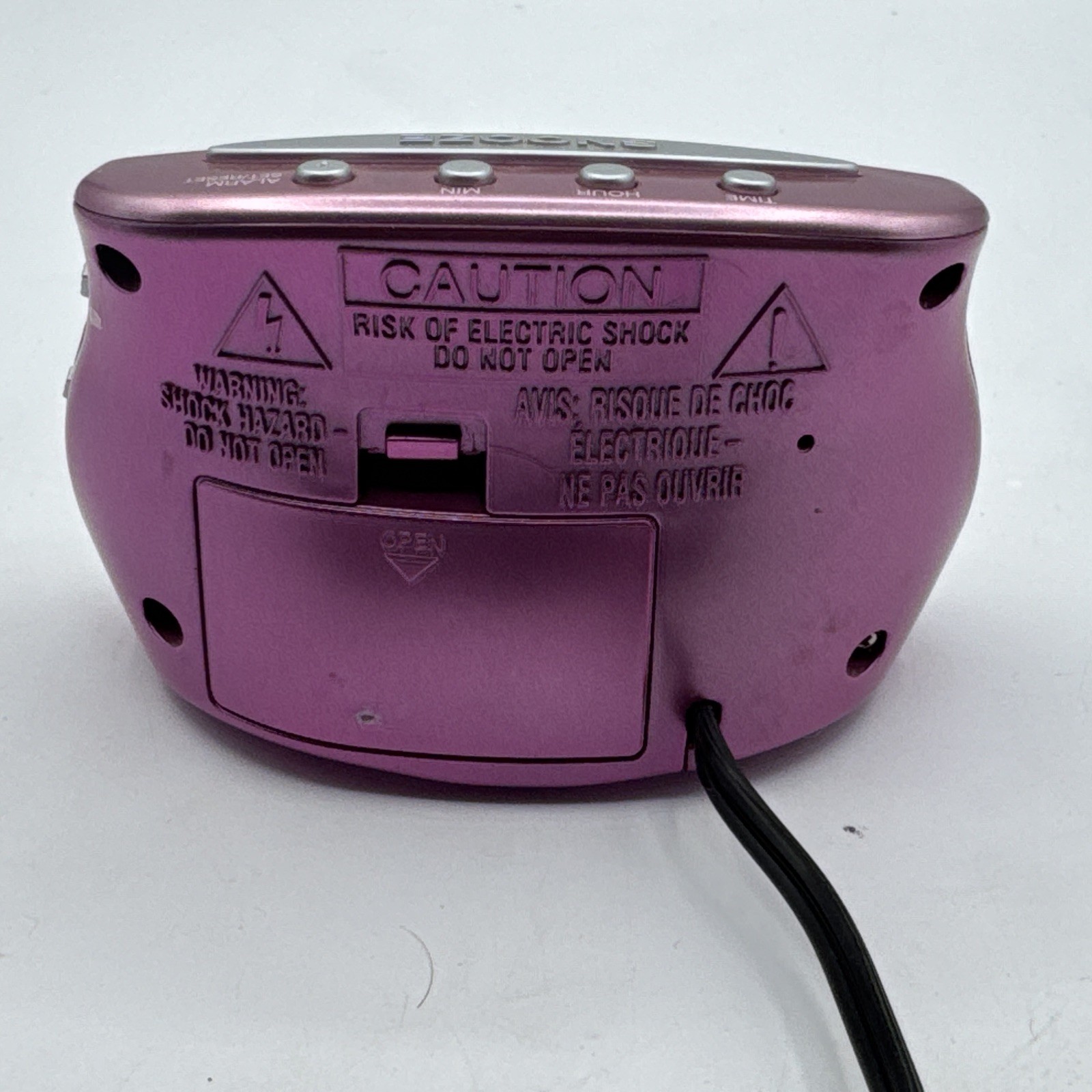 Timex Alarm Clock Hot Pink / Purple T101 Electric/Battery Backup – TESTED