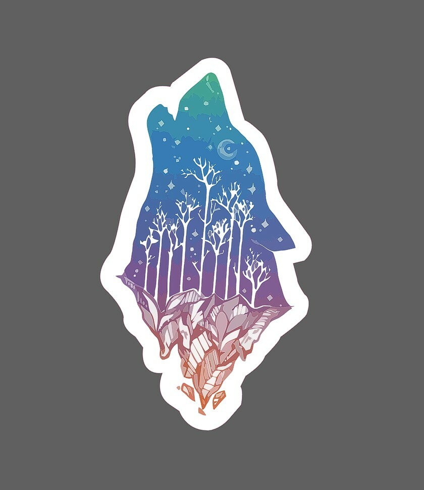 Wolf Sticker Howl Forest Waterproof – Buy Any 4 For $1.75 Each Storewide!