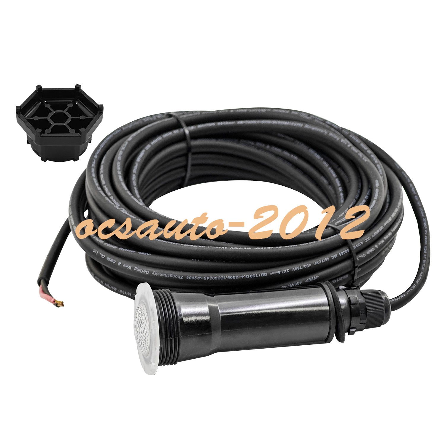 50Ft Cord, 1.5 Inch Pool Light for Inground Pool AC12V 18W 7 RGB Color FC-PC55